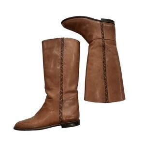 Vtg Leather Cottagecore Boots Shoes Women US 6 M Rodeo Granny Boho Festival